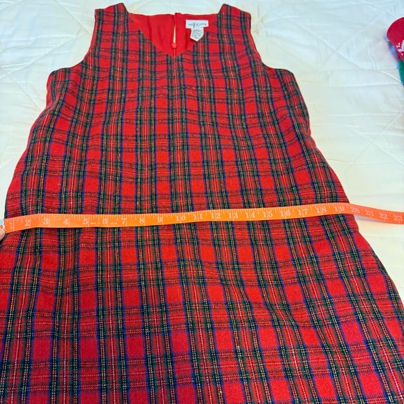 Plaid red dress Vintage size 8 wool blend jumper with pockets, lined gorgeous - Picture 15 of 16